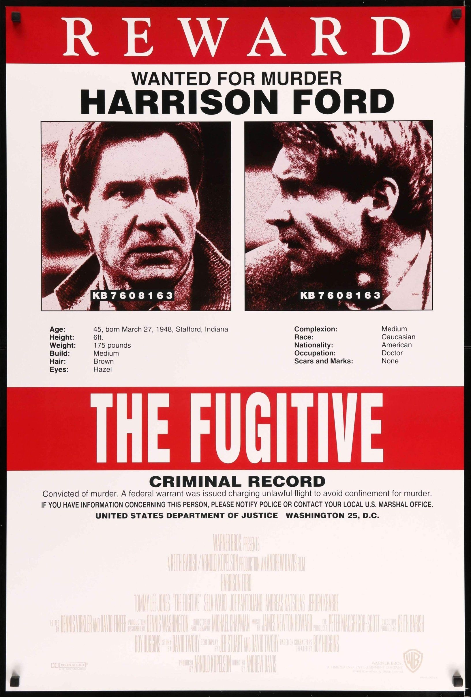 Movie poster for The Fugitive