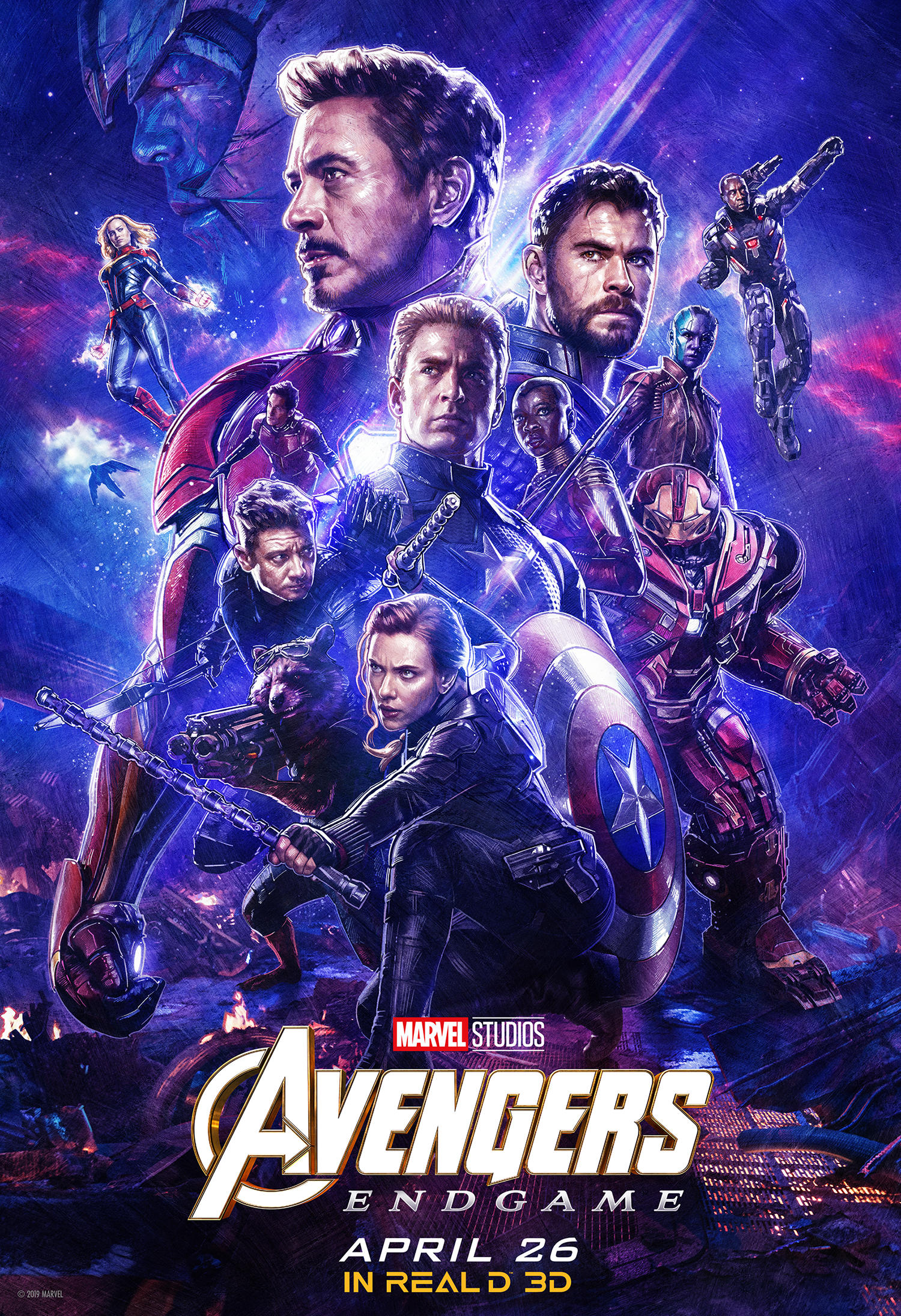 Image shows poster of Avengers Endgame