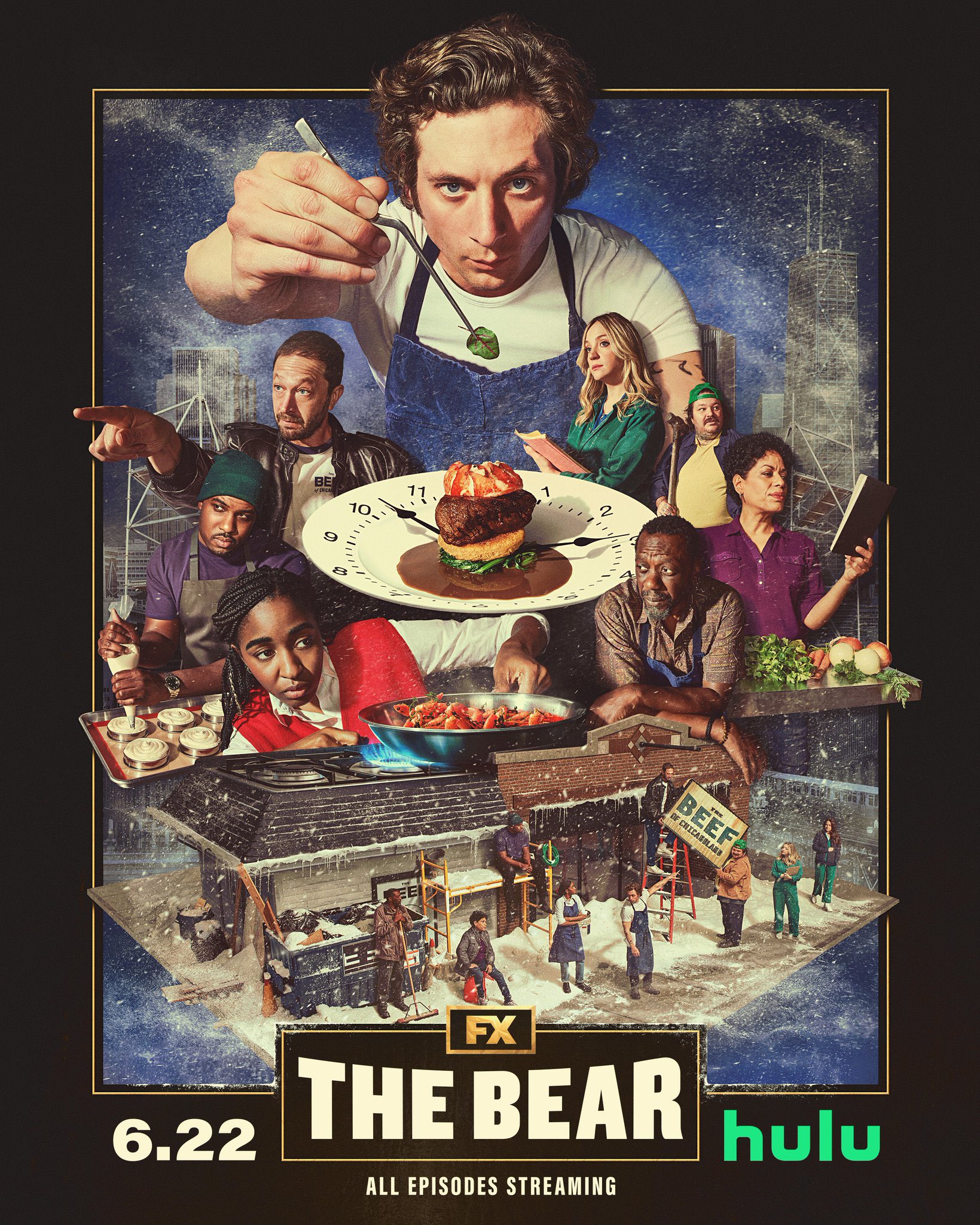 Poster for the TV show the Bear starring Jeremy Allen White playing Carmen "Carmy" Berzatto.